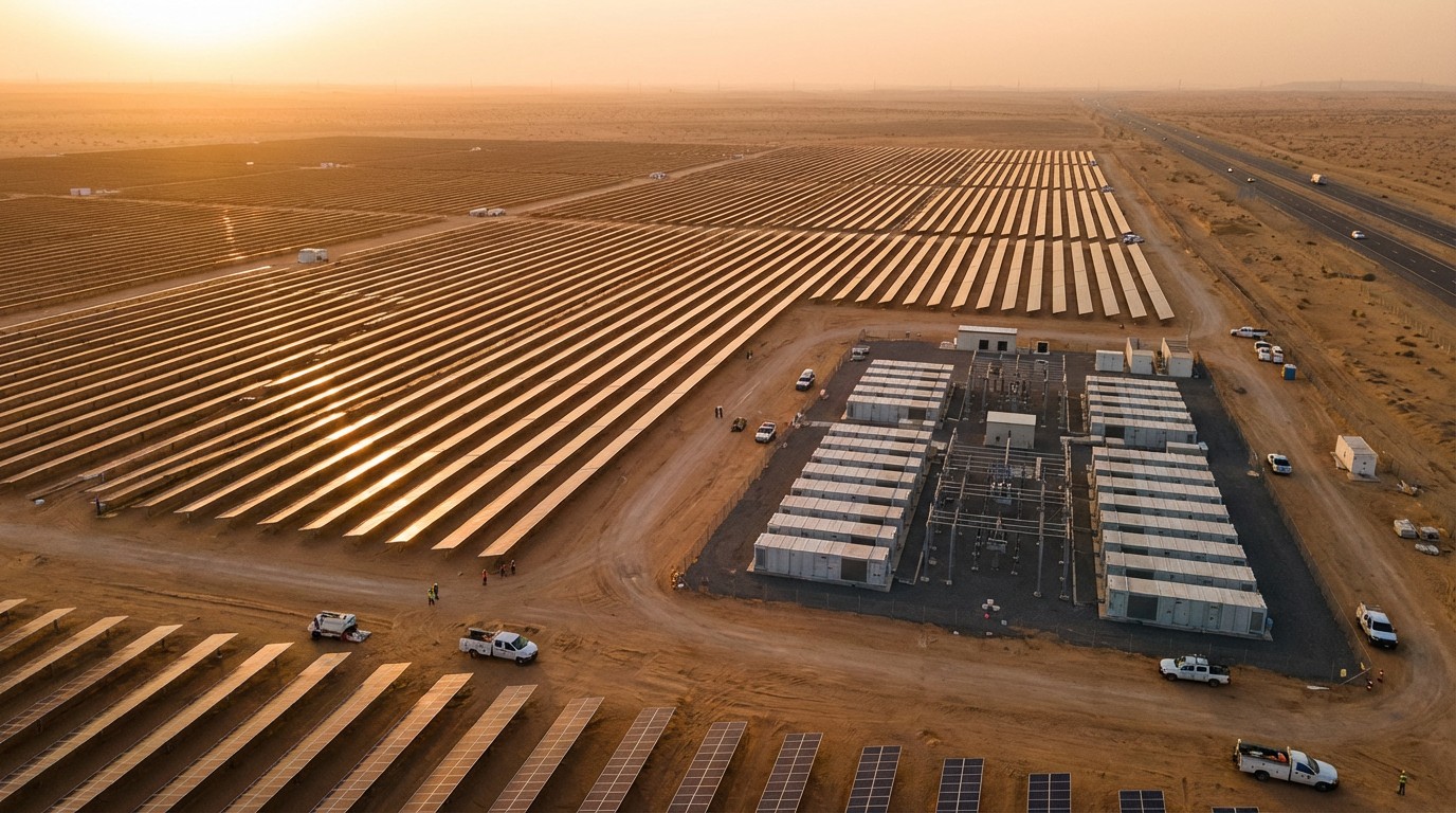 Solar farm with battery storage