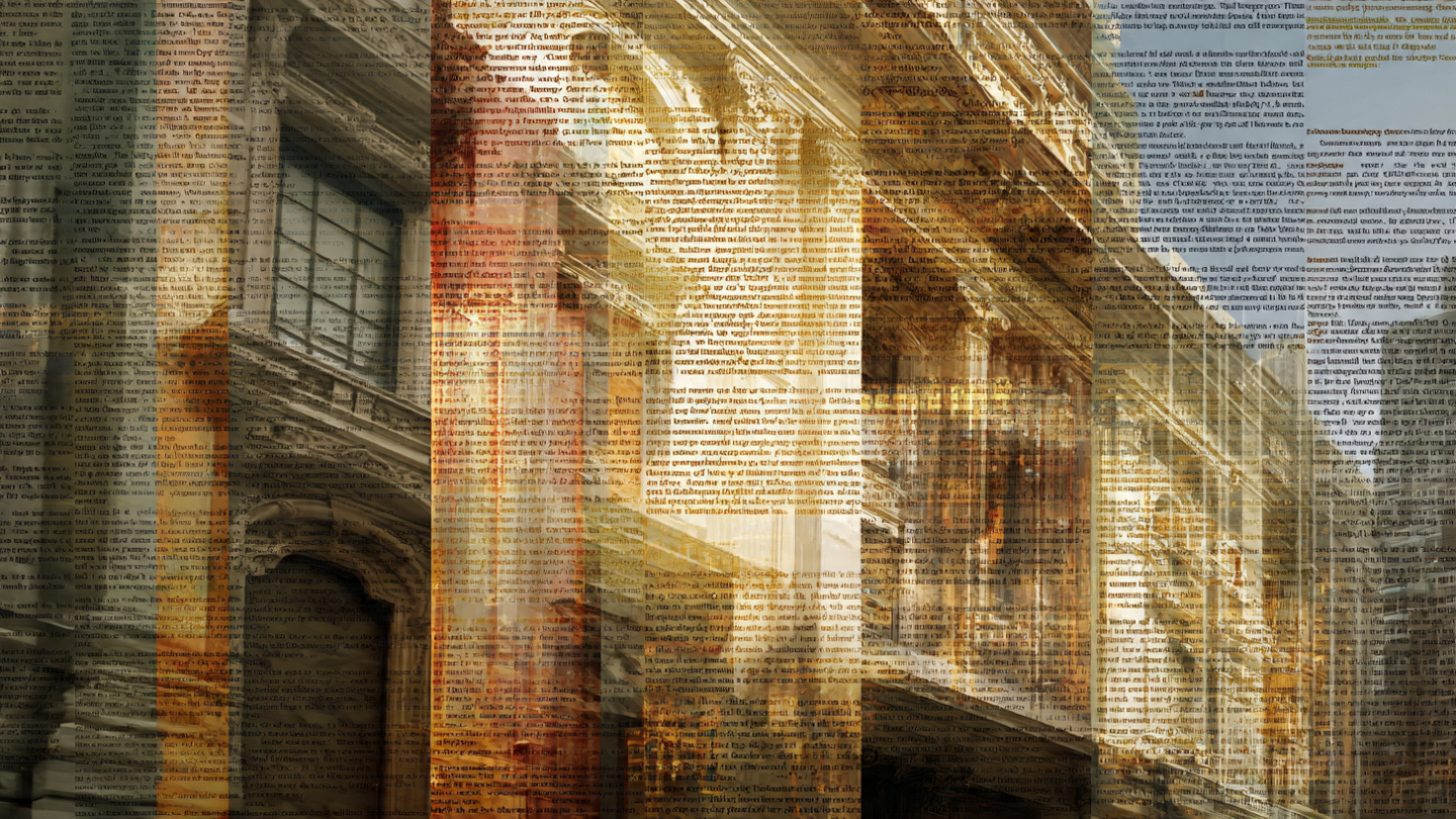 Stacks of municipal code books with digital overlay